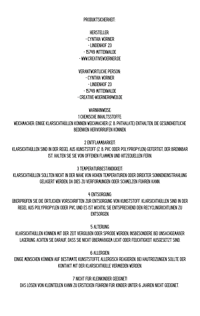 Zipperhüllen Clear A7