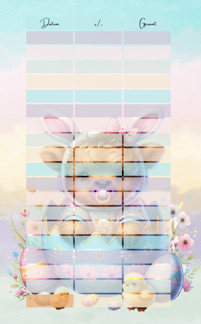 Geplottete Oster Kühe