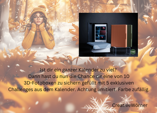3d-Fotobox mit 5 Challenges aus dem Kalender