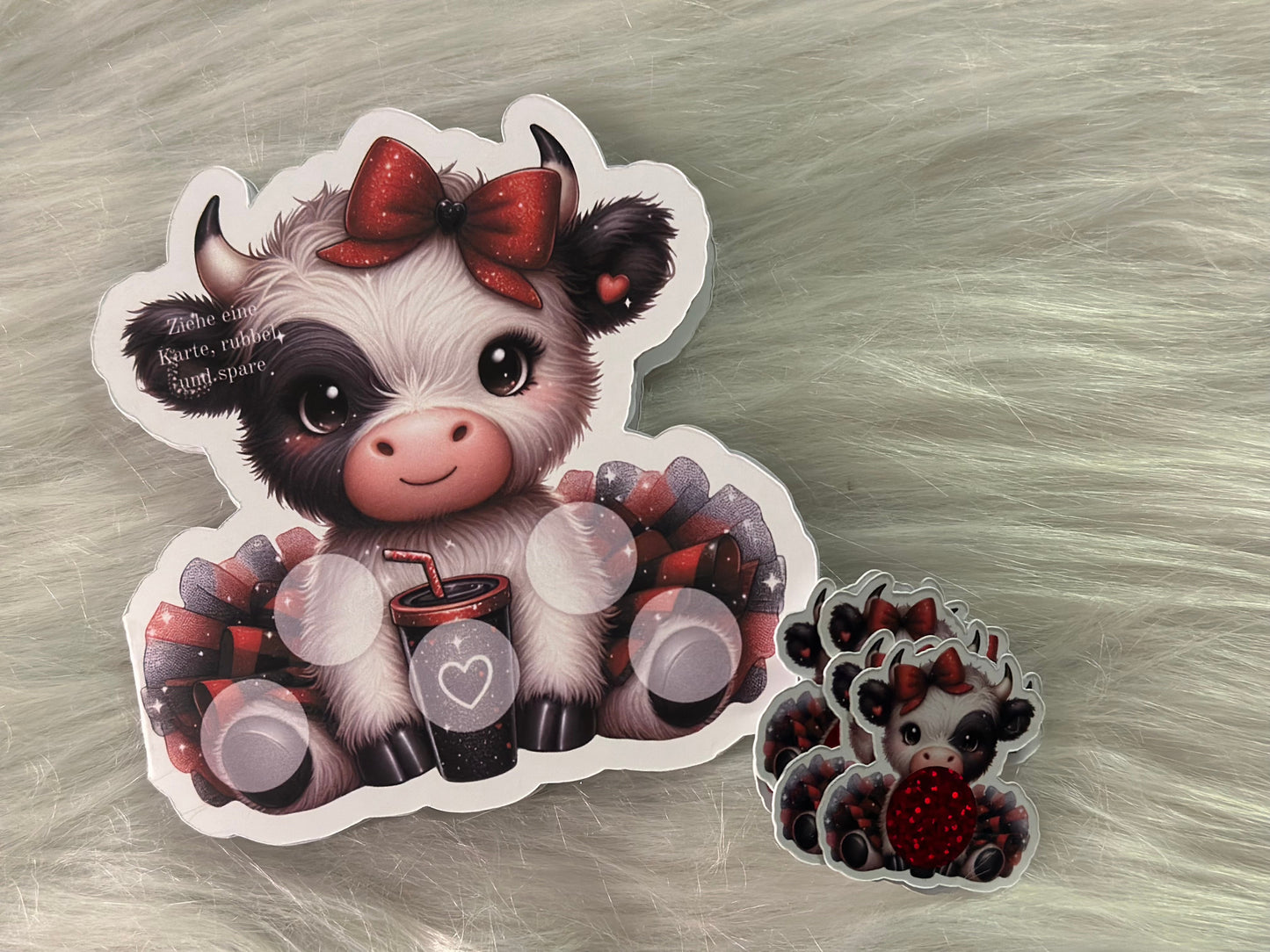 Geplottete Kuh rot Klappchallenge