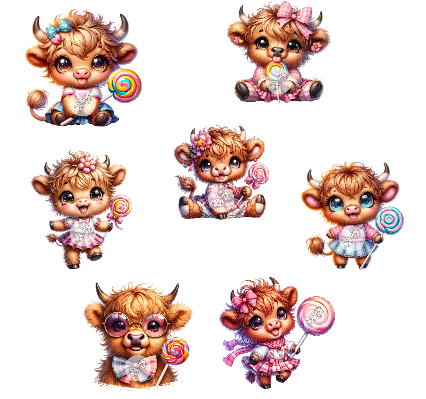 Geplottete Lollipop Kühe