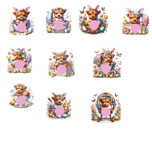 Geplottete Oster Kühe