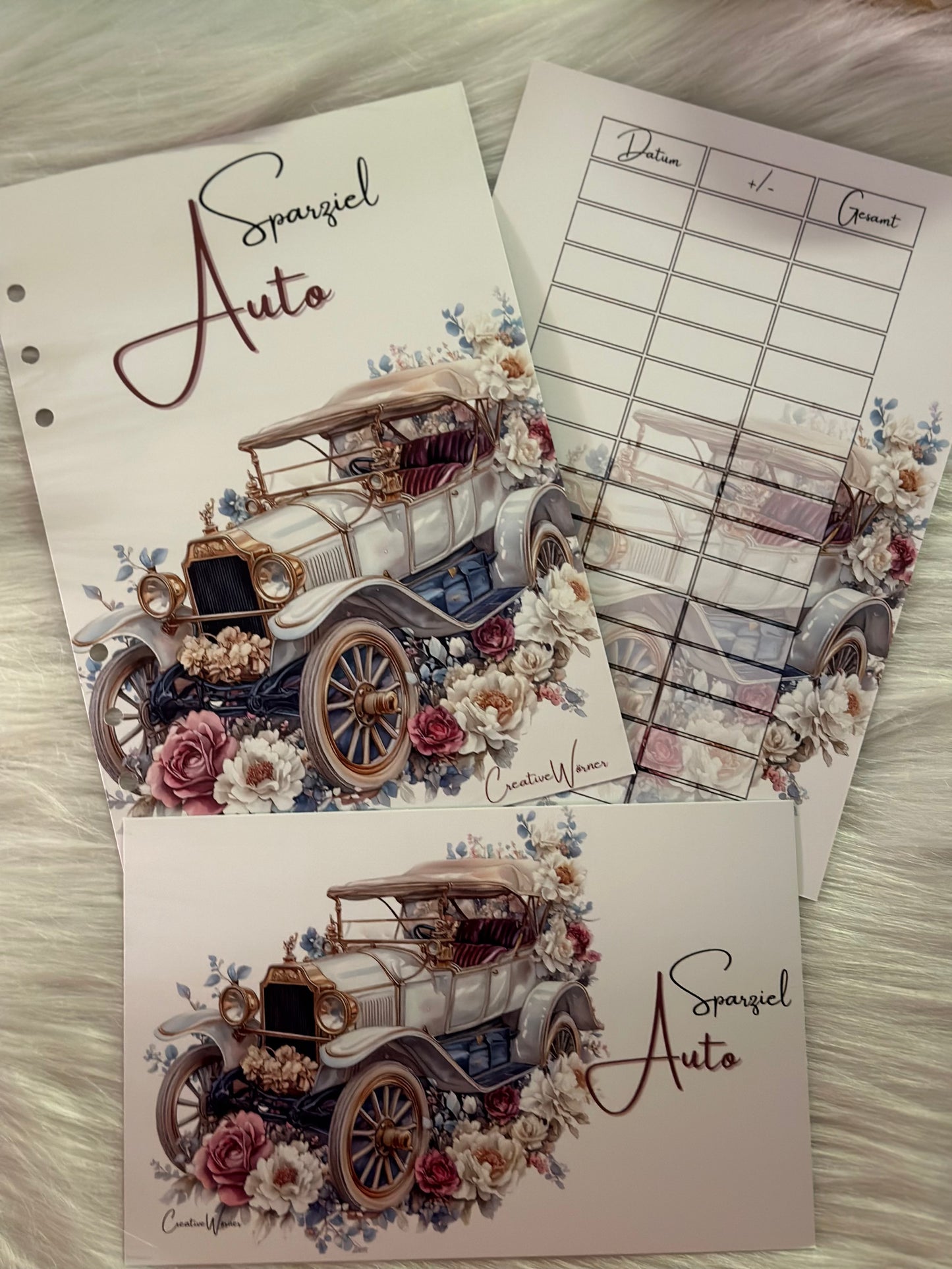 Trennblatt + Dashboard Sparziel Auto A5