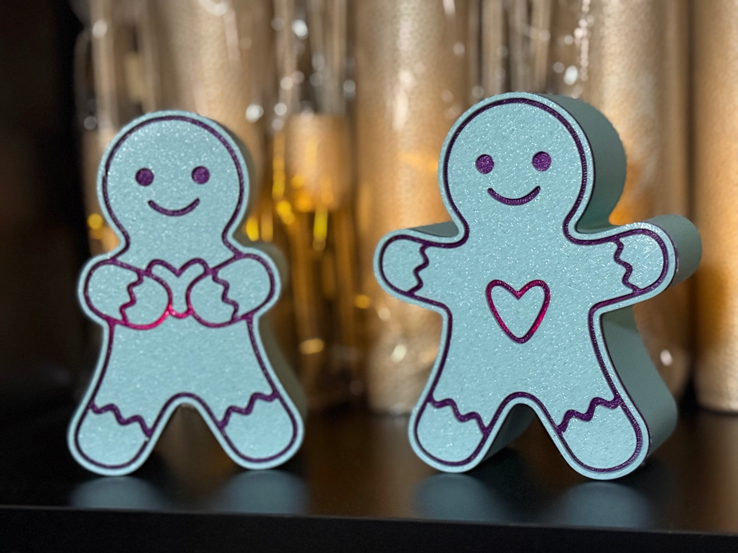 Lebkuchenfamilie Teelicht offene Augen